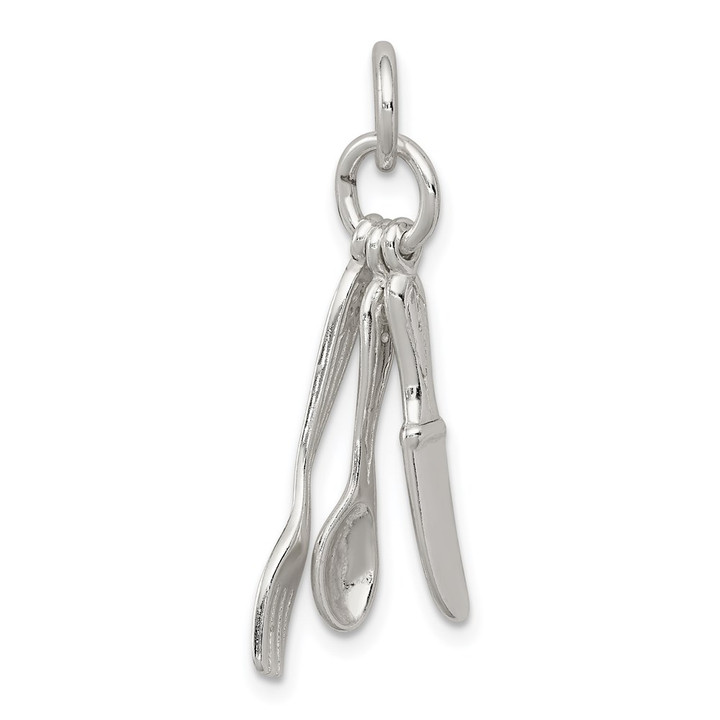 Sterling Silver Fork, Knife, and Spoon Charm QC6153