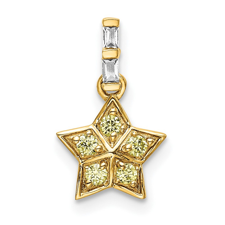 14k Diamond and Yellow Sapphire Star Pendant PM6611-SAY-002-YA