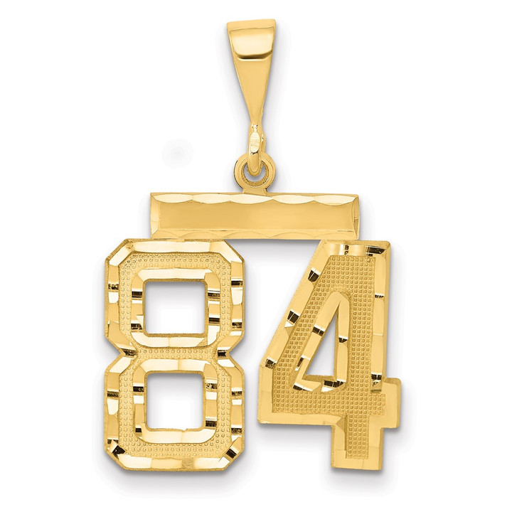 14k Medium Diamond-cut Number 84 Charm MN84