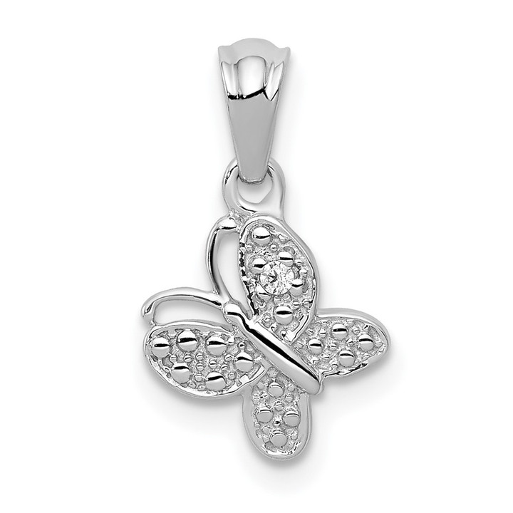 14k White Gold .01ct. Diamond Butterfly Pendant PM5214-001-WA