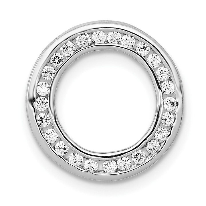 14k White Gold 1/4ct. Diamond Channel Set Circle Chain Slide PM4710-025-WA