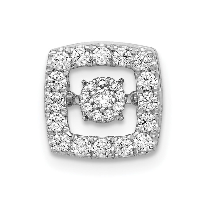 14k White Gold 3/8ct. Vibrant Moving Diamond Square Chain Slide PM4769-040-WA