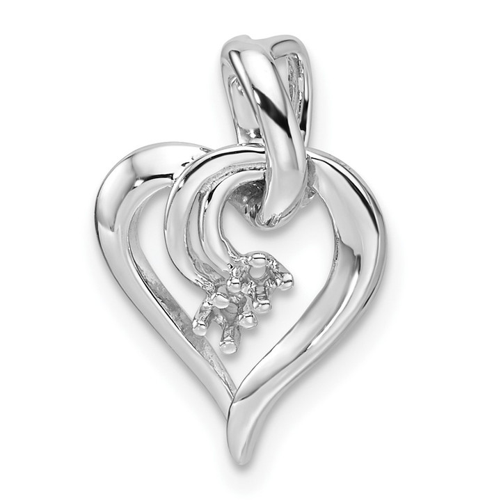 14k White Gold Diamond Fancy Heart Mounting PM4827-004-W