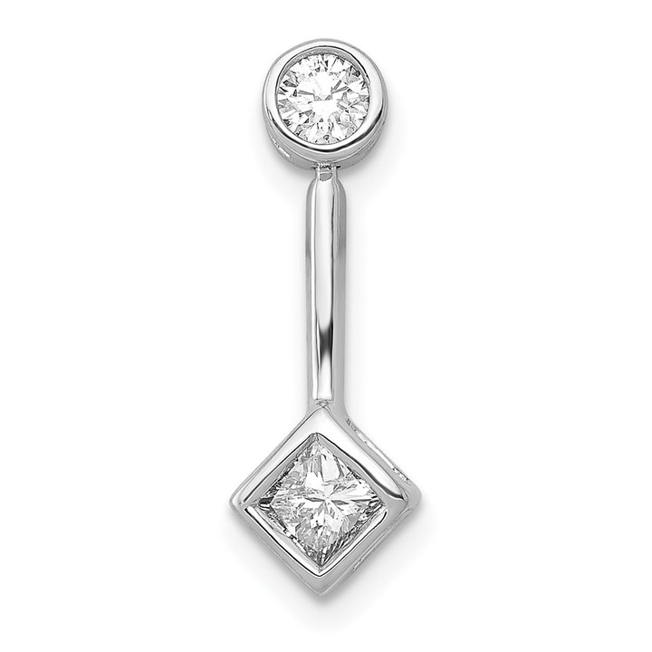 14k White Gold 1/4ct. Diamond Chain Slide Pendant PM4806-025-WA