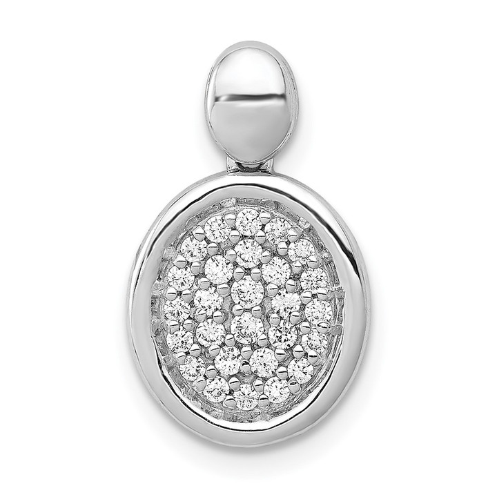 14k White Gold 1/4ct. Diamond Fancy Oval Pendant PM4010-025-WA