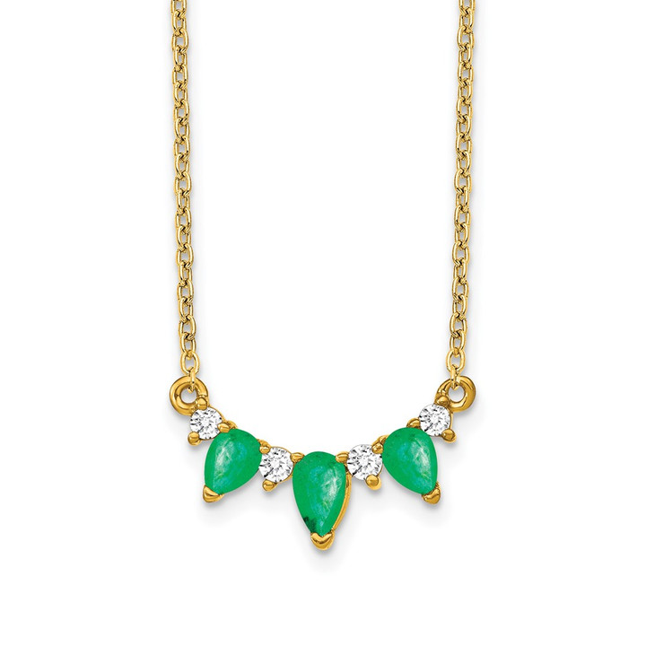 14k Emerald and Diamond 18 inch Necklace PM7176-EM-012-YA