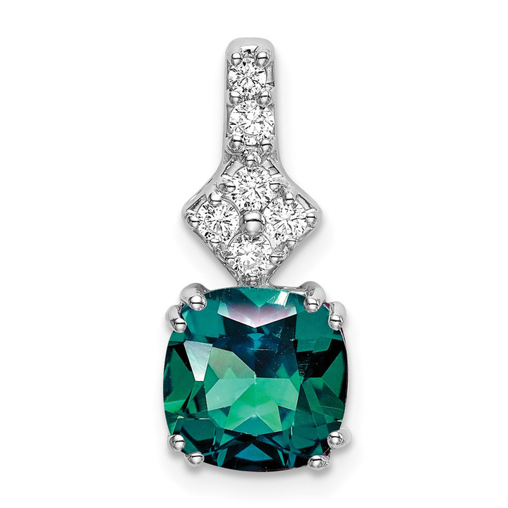 14K White Gold Lab Grown VS/SI FGH Dia & Created Alexandrite Pendant PM7515-CAX-020-WLG