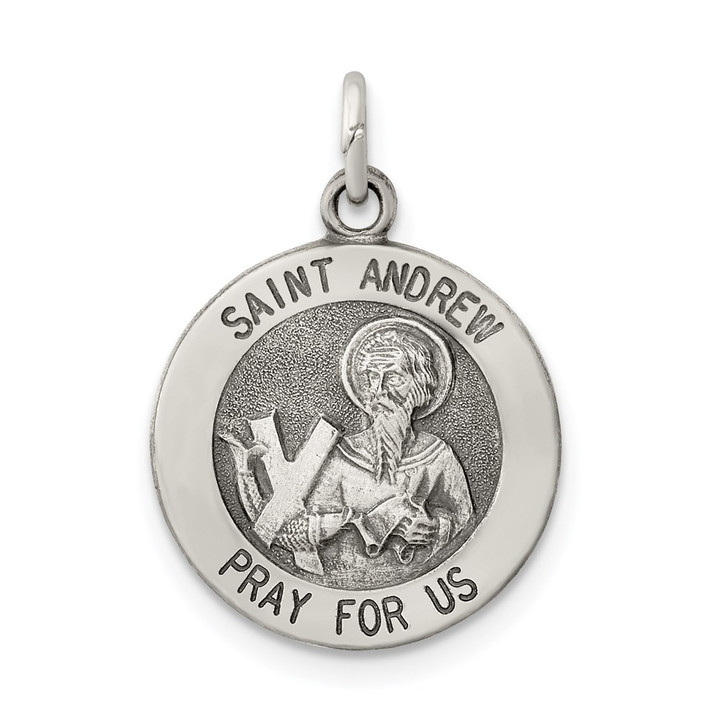 Sterling Silver Antiqued Saint Andrew Medal QC5710