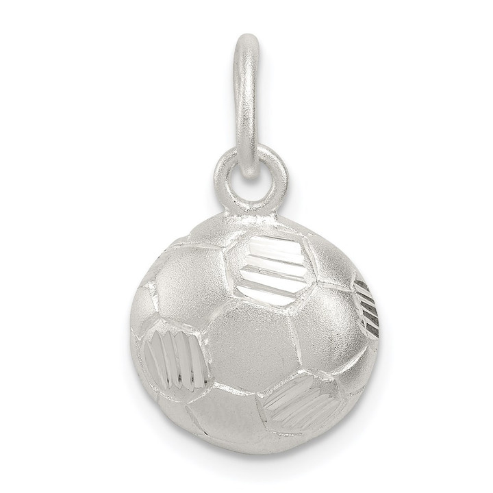 Sterling Silver Diamond Cut Soccer Ball Charm QC5136