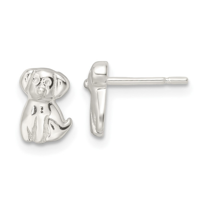 Sterling Silver Polished Puppy Post Earrings QE16500