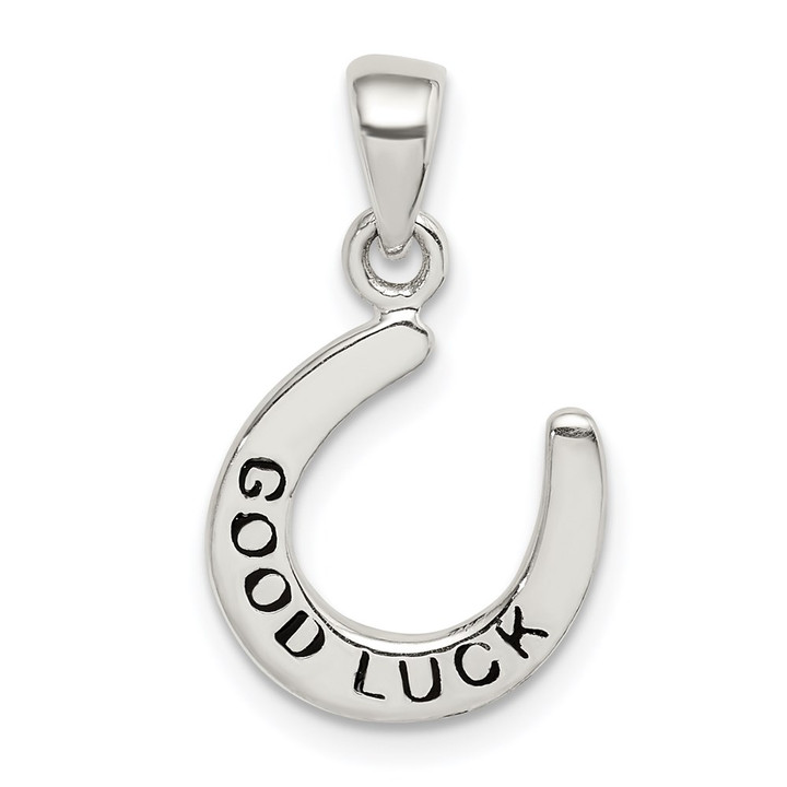Sterling Silver Enamel Good Luck Horse Shoe Pendant QC9552