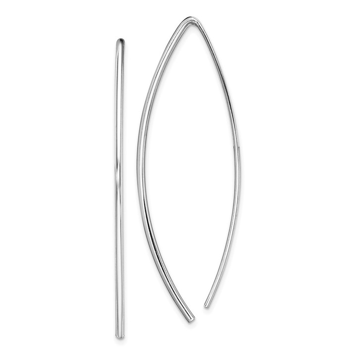 Sterling Silver Rhodium-plated Threader Earrings QE13593