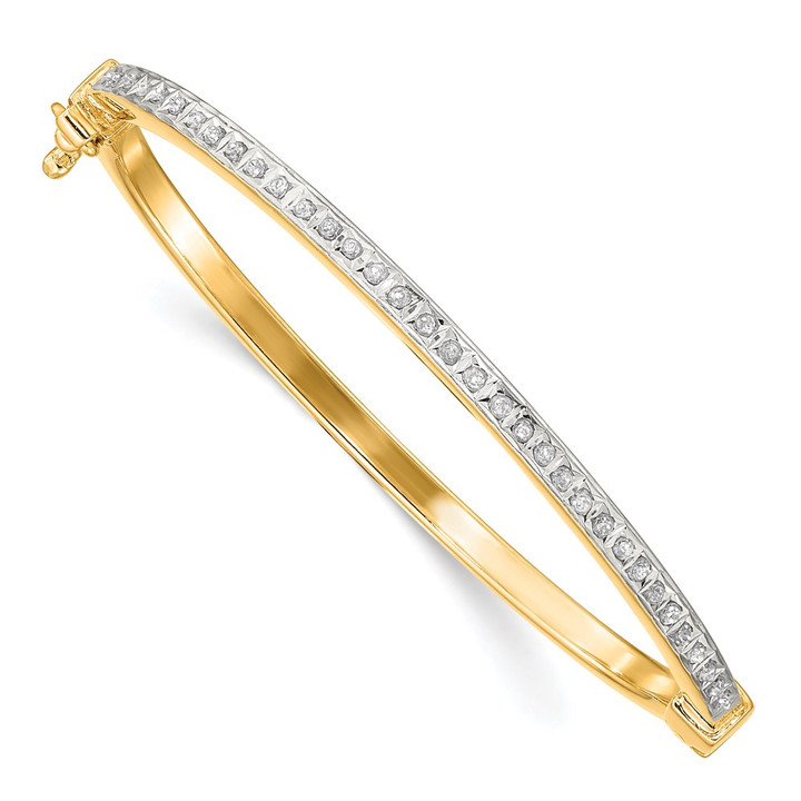 Diamond Fascination Diamond Mystique Sterling Silver 18K Gold-plated Diamond Baby Bangle QB1287