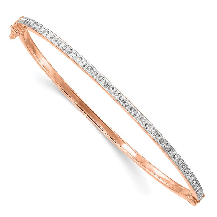 Diamond Fascination Diamond Mystique Sterling Silver 18K Rose Gold-plated Diamond Bangle QB1289