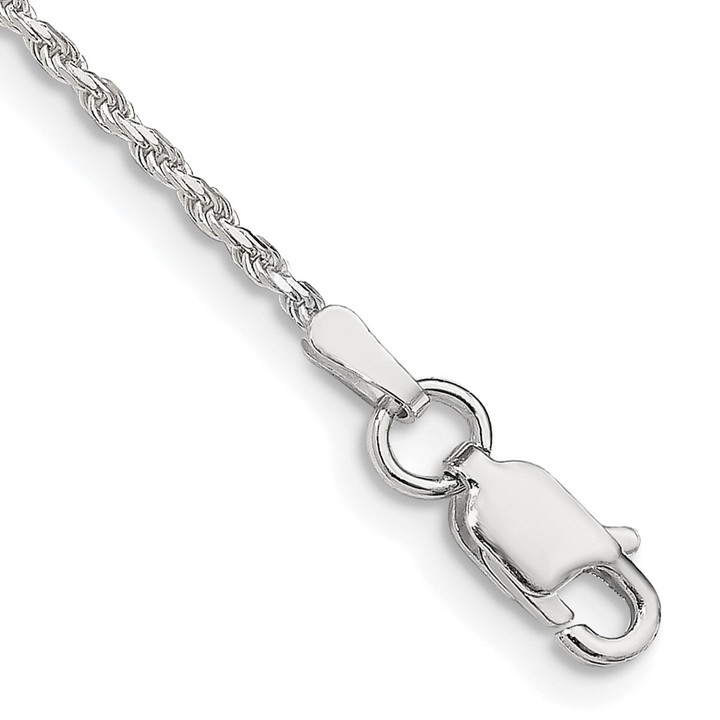 Sterling Silver 1.5mm Diamond-cut Rope Chain Anklet QDC020-9
