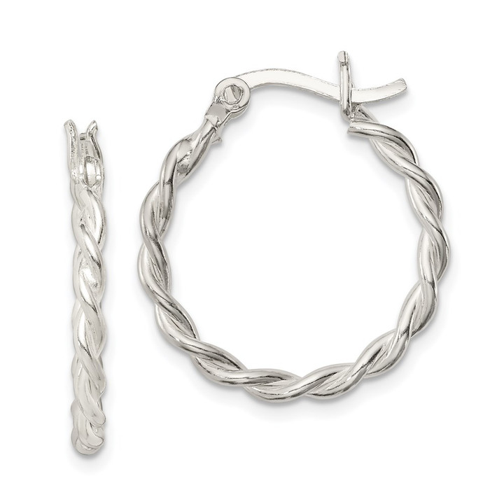 Sterling Silver Twisted 2mm Hoop Earrings QE3790
