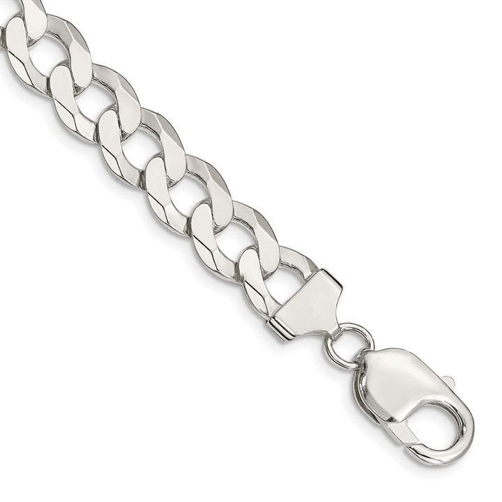 Sterling Silver 9.75mm Flat Curb Chain QLB250-9