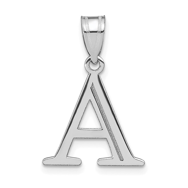14kw Polished Etched Letter A Initial Pendant YC1437WA