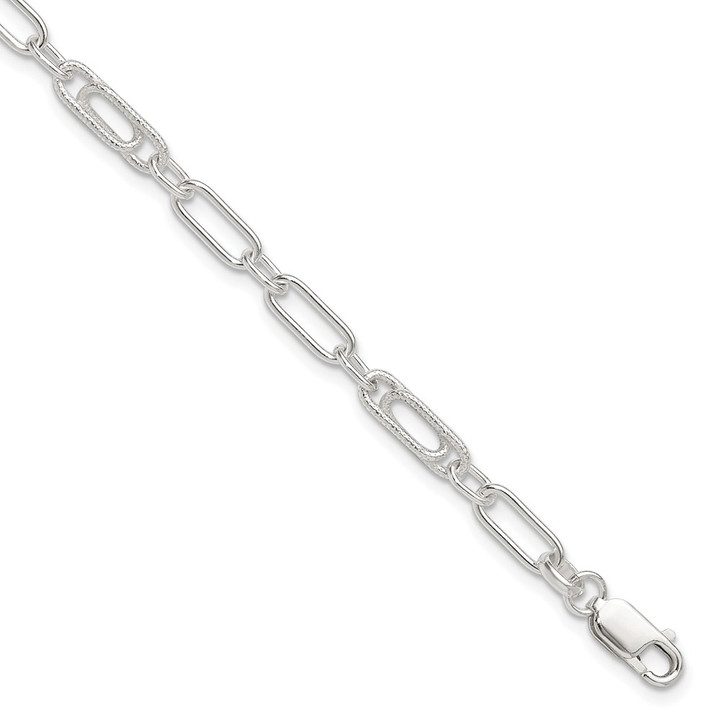 Sterling Silver Fancy Link Anklet QG1366-10