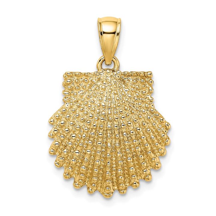 10K 2-D Beaded Scallop Shell Charm 10K7655