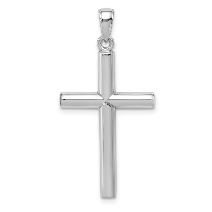 10k White Gold Polished Cross Pendant 10D1544W