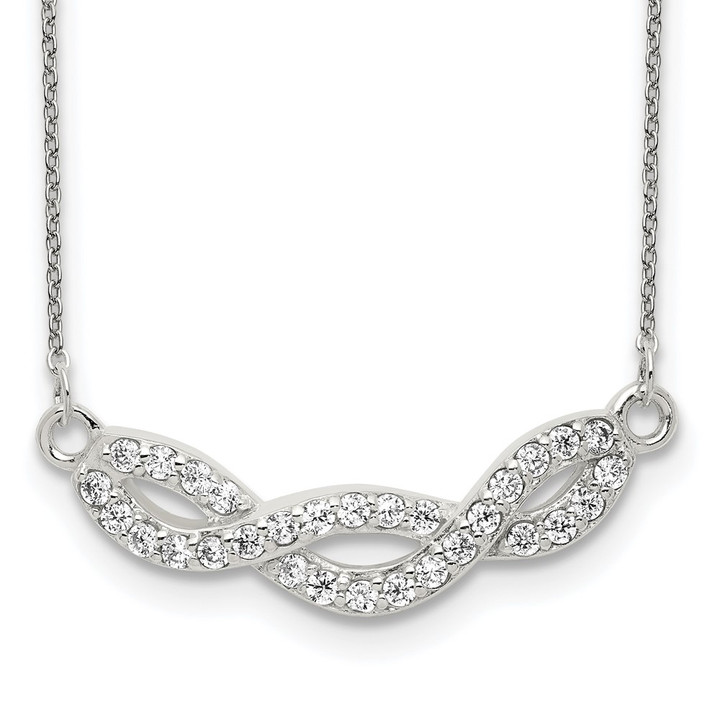 Sterling Silver CZ Fancy Necklace QG5124-16
