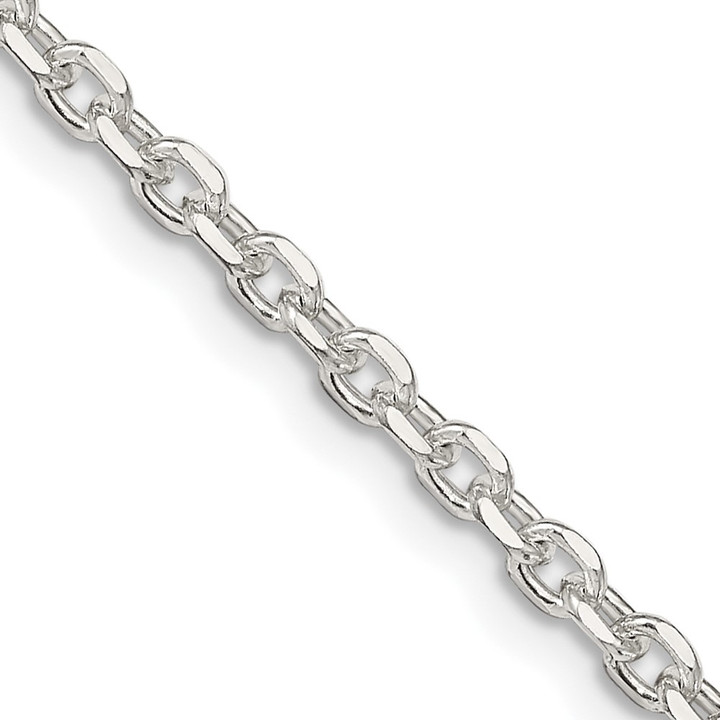 Sterling Silver 2.75mm Diamond-cut Forzantina Cable Chain QPE15-20