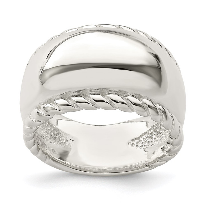 Sterling Silver Twisted Dome Stacked Ring QR510-6