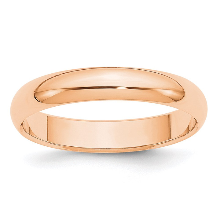 10k Rose Gold 4mm Half Round Wedding Band Size 5 1RHR040-5