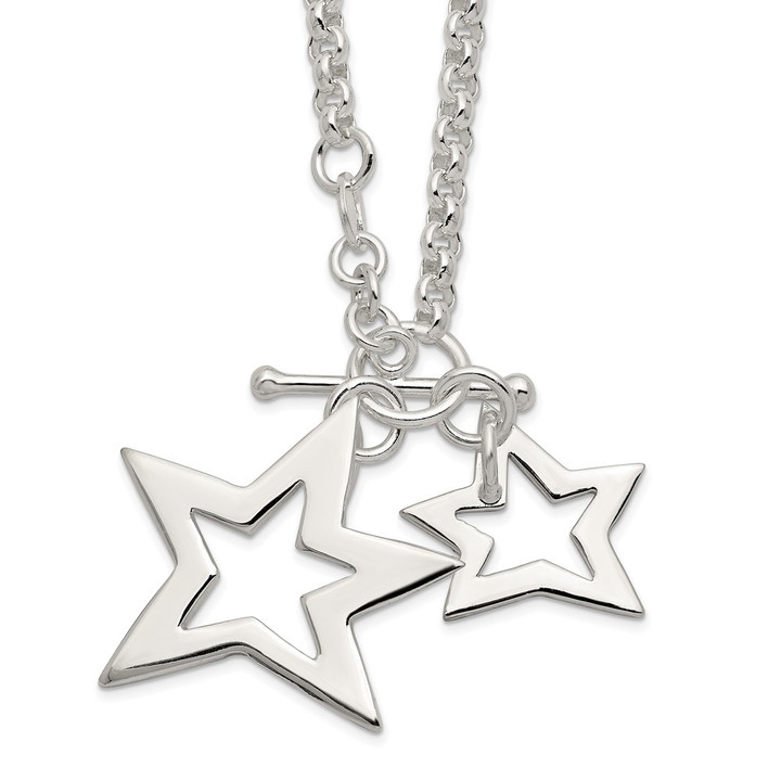 Sterling Silver Fancy Stars Necklace QG2472-16