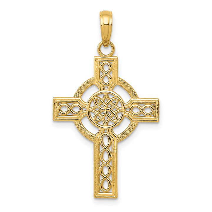 10K Diamond-cut Celtic Cross Pendant 10K5049
