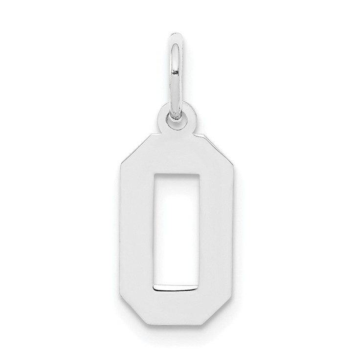 Sterling Silver/Rhodium-plated Polished Number 0 Charm QSS00