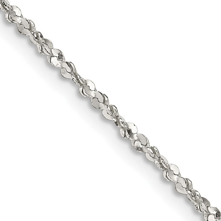 Sterling Silver 1.6mm Twisted Serpentine Chain QPE39-18