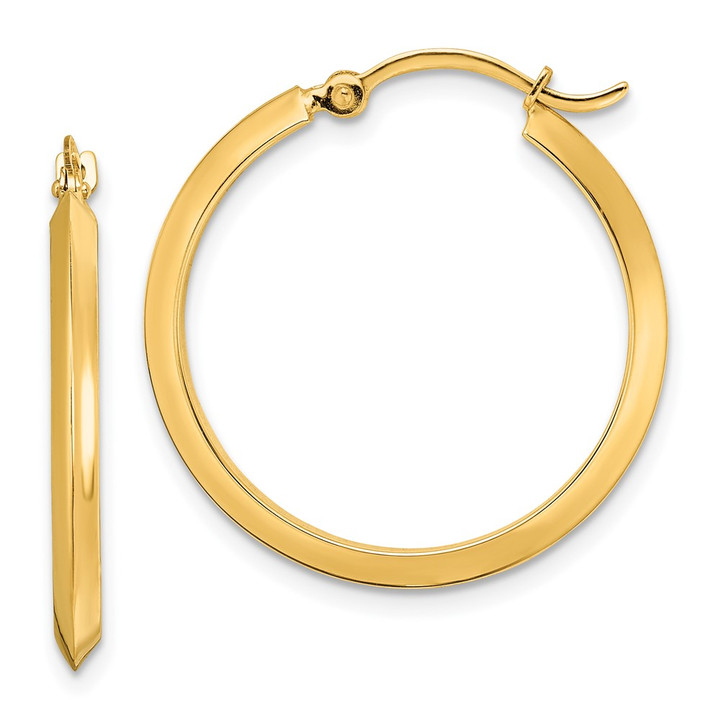 10k Polished Hoop Earrings 10TF1630