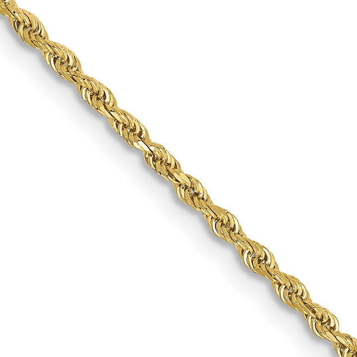 10k 1.5mm Diamond-cut Rope Chain 10K012-16