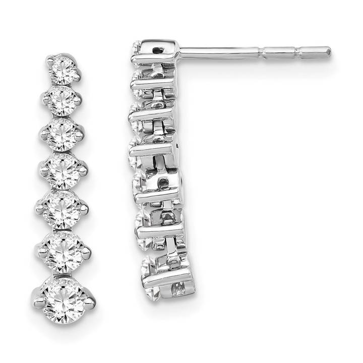 14K White Gold Lab Grown Diamond VS/SI FGH Graduating Drop Earrings EM7946-100-WLG