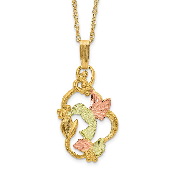 10k Tri-color Black Hills Gold Necklace 10BH656-18