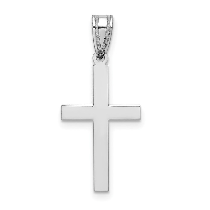 10k White Gold Polished Cross Pendant 10XWR13