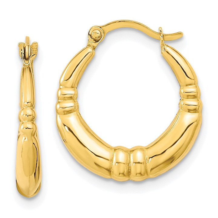 10k Polished Hoop Earrings 10ER282