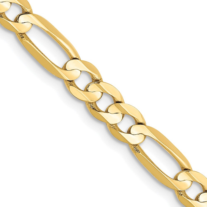 10k 4.5mm Concave Open Figaro Chain 10LF120-18