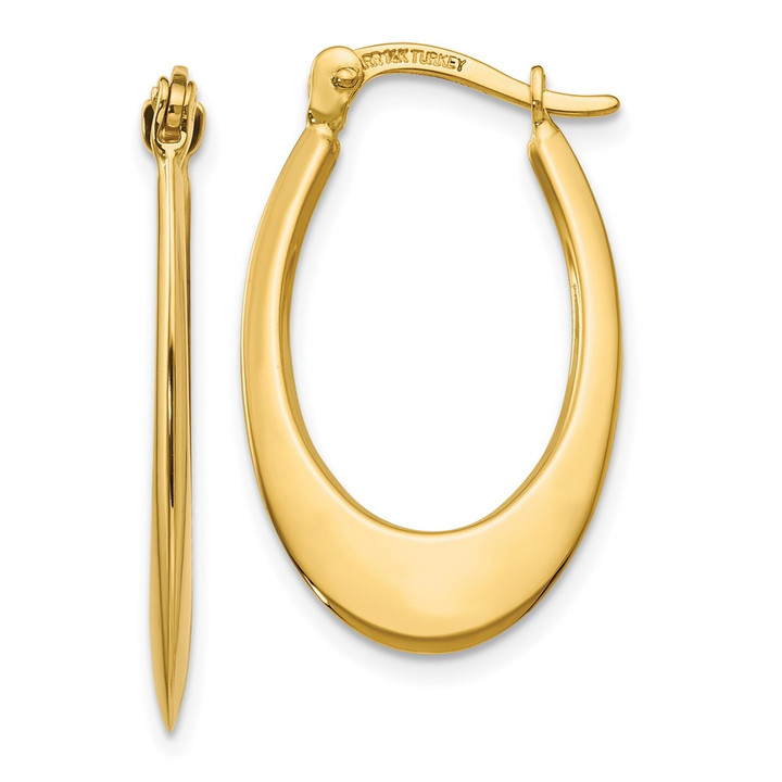 10K Polished Hoop Earrings 10TM651
