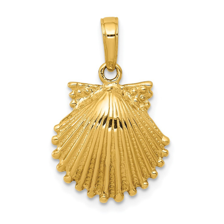14k Scallop Shell Pendant C3375