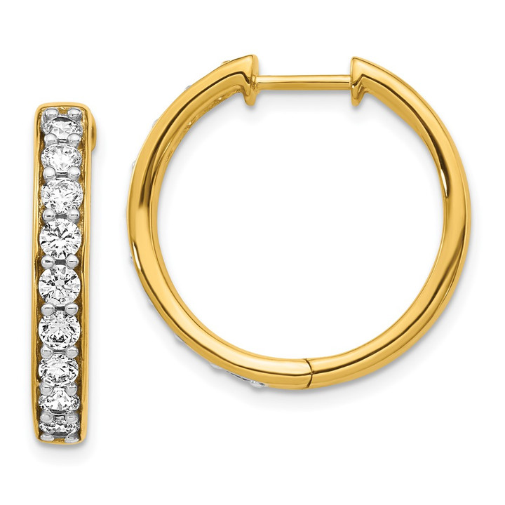 14k Diamond Hinged Hoop Earrings EM4265-125-YA
