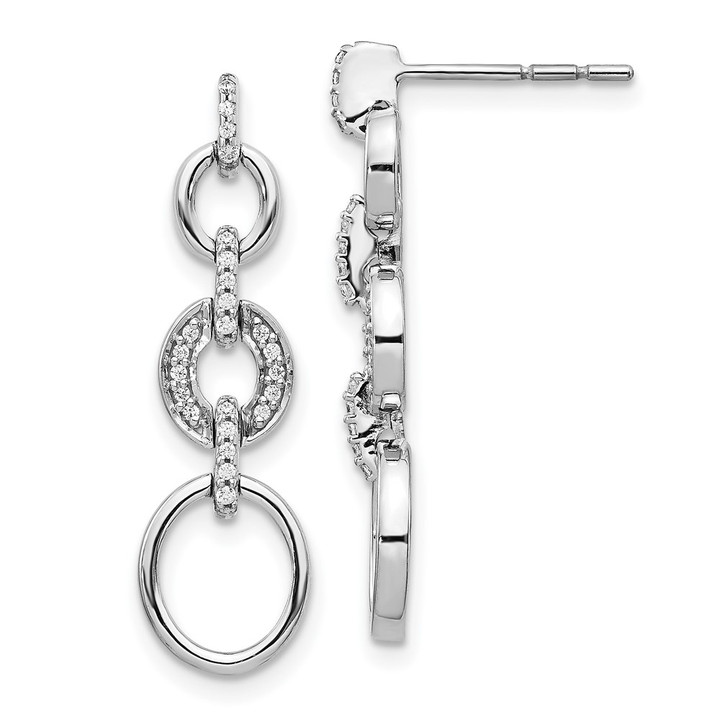 14K White Gold Lab Grown VS/SI FGH Dia Fancy Dangle Earrings EM3721-014-WLG