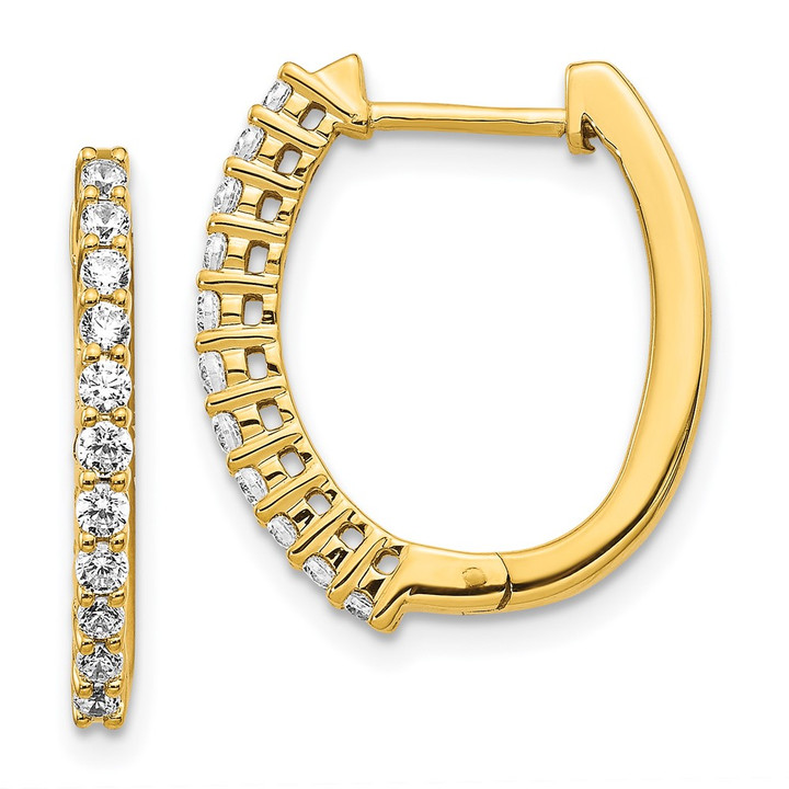 14k Diamond Hinged Hoop Earrings EM5411-050-YA