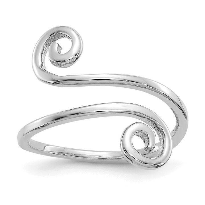 14k White Gold Swirl Toe Ring D1965