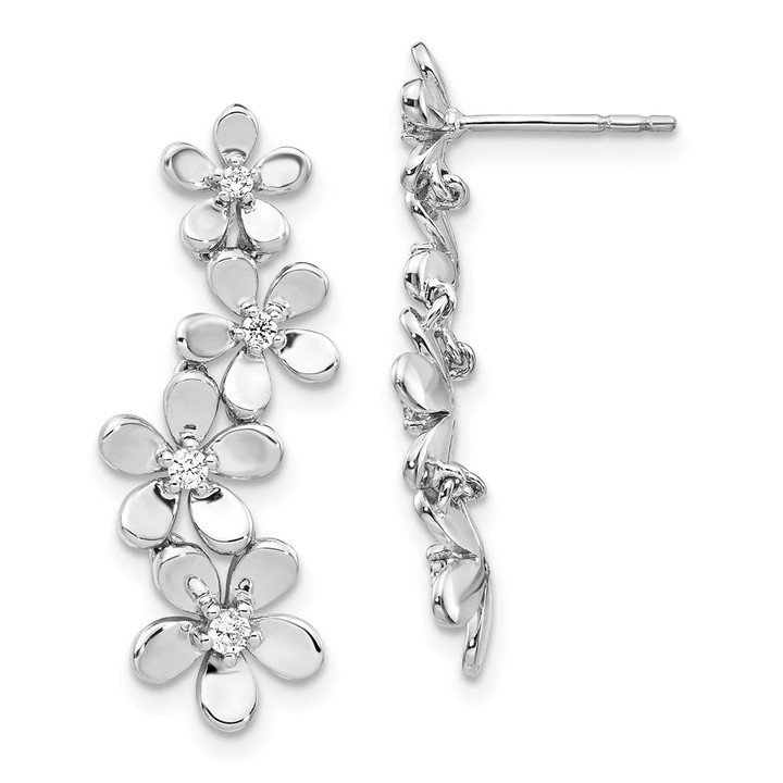 14k White Gold Diamond Earrings EM4039-020-WA