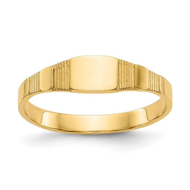 10K Polished Square Baby Signet Ring 10R526