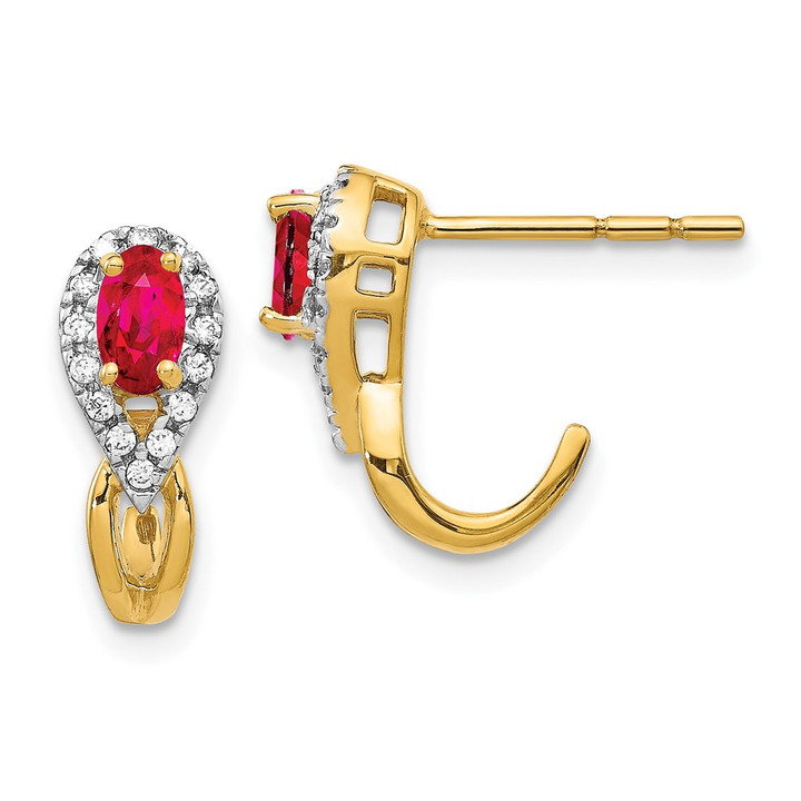 14k Diamond and Ruby Earrings EM5593-RU-013-YA