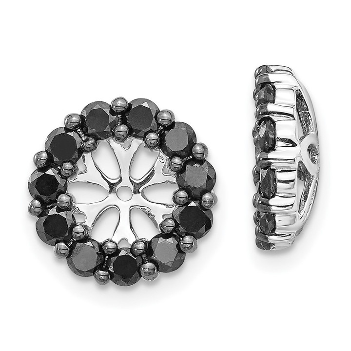14k White Gold Black Diamond Earring Jackets EJM5305-BK-100-WA